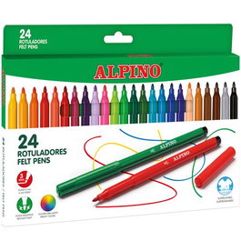Alpino Rotuladores Larga Duración Estuche 24 Colores Surtidos