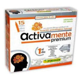 PINISAN Activamente Premium 15Viales con Colina, Inositol, Omega 3, Ginkgo y Vitamina B6 para la Función Psicológica y Reducción de Fatiga