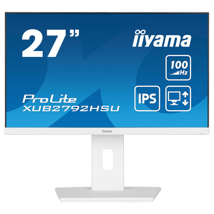 iiyama ProLite XUB2792HSU-W6 Monitor LED IPS de 27 Pulgadas Full HD 100Hz, 0.4 ms, AMD FreeSync, USB Hub, Altavoces, Blanco