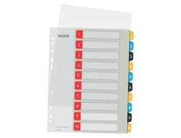 Leitz Separador Numérico 1-10 Imprimible Polipropileno DIN A4 Multitaladro