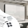 Emuca Kit de herrajes para armario de 2 puertas correderas y cierre suave Placard 74, modelo tirador Sharp, espesor 19mm, tableros no incluidos, Pintado blanco