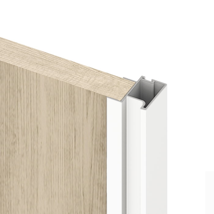 Emuca Kit de herrajes Placard 74 para armario de 2 puertas correderas, cierre suave y tirador Sharp, blanco