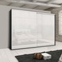 Emuca Kit de herrajes Placard 74 para armario de 2 puertas correderas, cierre suave y tirador Sharp, blanco