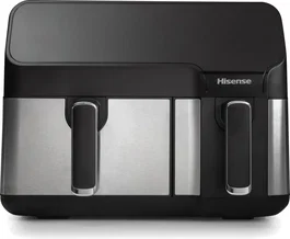 Hisense Freidora de Aire Caliente Doble e Independiente HAF2900D, 8,6 Litros, 1700 W, Control Táctil con Pantalla LED, Color Negro