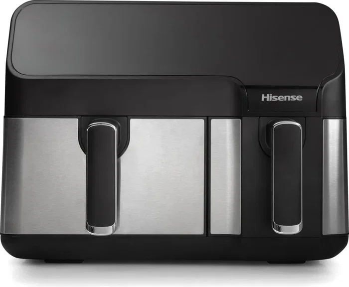 Hisense Freidora de Aire Caliente Doble e Independiente HAF2900D, 8,6 Litros, 1700 W, Control Táctil con Pantalla LED, Color Negro