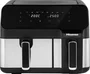 Hisense Freidora de Aire Caliente Doble e Independiente HAF2900D, 8,6 Litros, 1700 W, Control Táctil con Pantalla LED, Color Negro