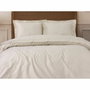 Aucune Juego de Cama 100% Algodón Satén Beige con Funda Nórdica y 2 Fundas de Almohada