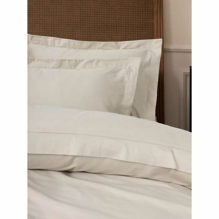 Aucune Juego de Cama 100% Algodón Satén Beige con Funda Nórdica y 2 Fundas de Almohada
