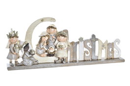 DKD Home Decor Figura Niòos Navidad Tradicional Marrón y Beige (2 Unidades)