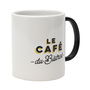 Home Deco Factory Mug Bistrot 300 Ml Cerámica Blanco Asa Negra Le Café Du Bistrot