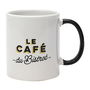 Home Deco Factory Mug Bistrot 300 Ml Cerámica Blanco Asa Negra Le Café Du Bistrot