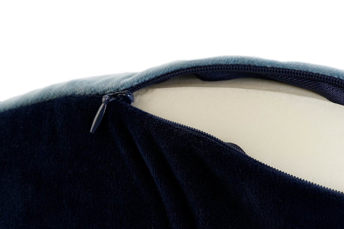 DKD Home Decor Cojin de Viaje Azul Marino y Azul con Capucha de Poliester - 10 x 32 x 30 cm (4 Unidades)