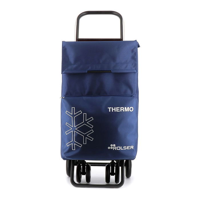 Rolser MF 4.2 Tour Carro de la Compra Térmico Plegable con Bolsillo Térmico 8L, 4 Ruedas Giratorias, Carga 50kg - Azul Klein