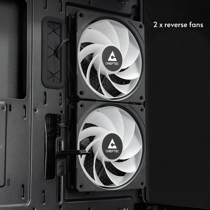 Chieftec Computer Chieftec VISTA GT-01B-OP Torre Midi PC Gaming ATX Negro con Ventana Lateral, Iluminación RGB y Ventiladores