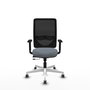 PIQUERAS Y CRESPO Silla de oficina Zulema con mecanismo Sincro/Traslack, Gris/Negro
