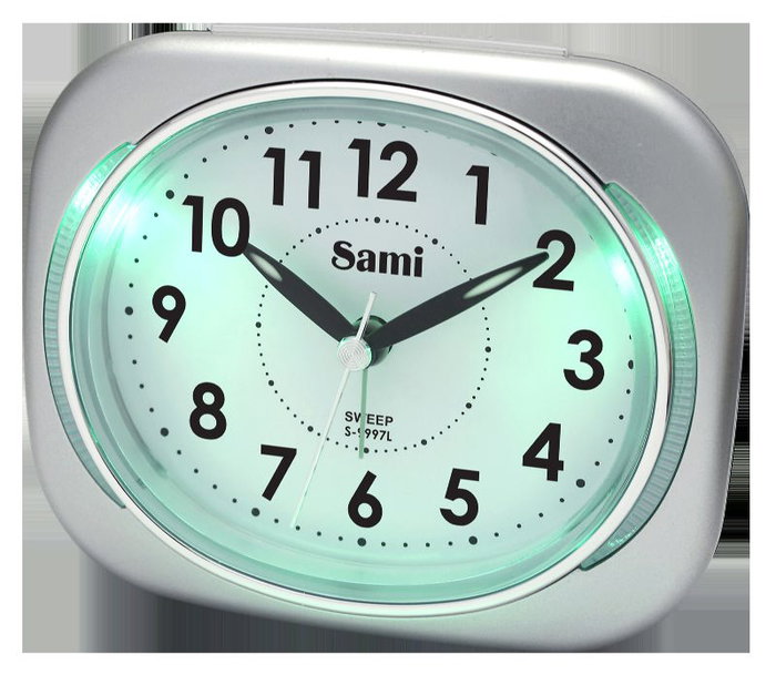 SAMI Despertador Sami grande cuadrado silencioso luz LED