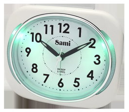 SAMI Despertador Sami grande cuadrado silencioso luz LED