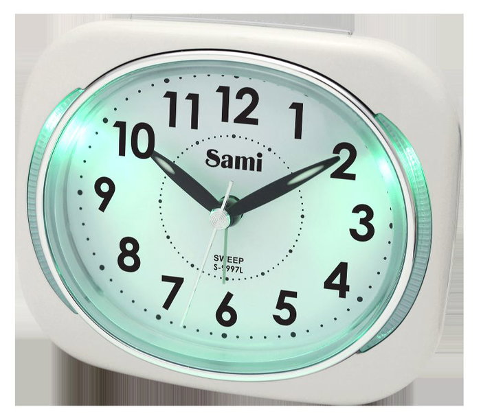 SAMI Despertador Sami grande cuadrado silencioso luz LED