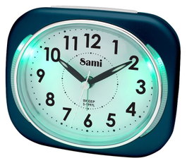 SAMI Despertador Sami grande cuadrado silencioso luz LED