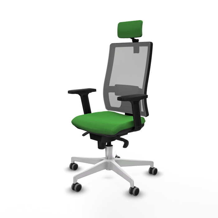 PIQUERAS Y CRESPO Silla de oficina Horna con mecanismo Sincro, Tela Verde y Malla Gris PIQUERAS Y CRESPO Silla de oficina Horna con mecanismo Sincro, Tela Verde y Malla Gris
