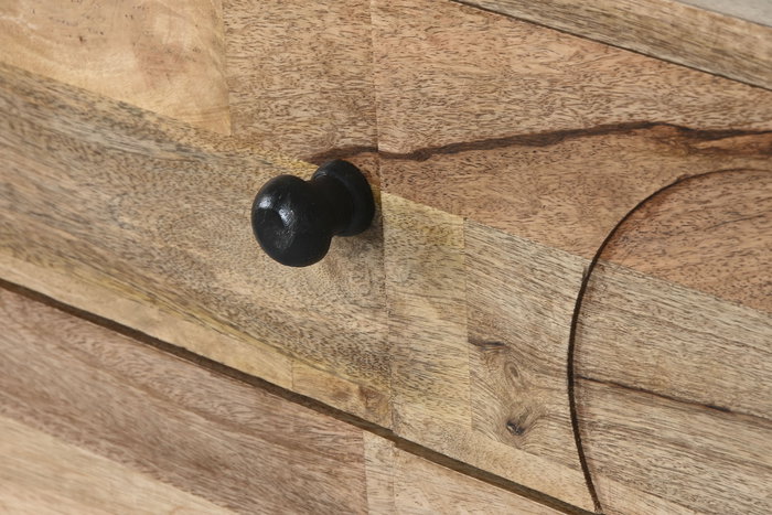 DKD Home Decor Cómoda Moderna de Madera de Mango Marrón Geométrica con 3 Cajones Desmontable 82x35x71 cm