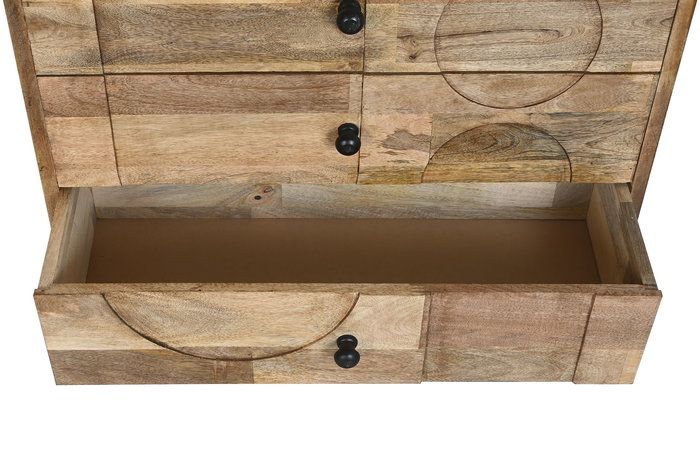 DKD Home Decor Cómoda Moderna de Madera de Mango Marrón Geométrica con 3 Cajones Desmontable 82x35x71 cm