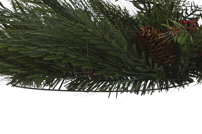 DKD Home Decor Corona Navidad Tradicional Verde Rojo 60 x 60 x 15 cm (2 Unidades)