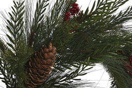 DKD Home Decor Corona Navidad Tradicional Verde Rojo 60 x 60 x 15 cm (2 Unidades)