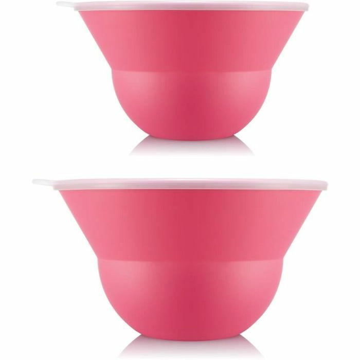 Bodum Juego de 2 ensaladeras Topee con tapa de silicona, Bubblegum Bodum Juego de 2 ensaladeras Topee con tapa de silicona, Bubblegum