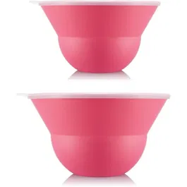 Bodum BOD0699965480998 Juego 2 Ensaladeras 3L y 4.9L con Tapa Silicona Topee Bubblegum