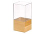 GIFTDECOR Jarrón Acrílico Cuadrado con Base de Madera Transparente