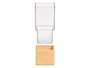 GIFTDECOR Jarrón Acrílico Cuadrado con Base de Madera Transparente