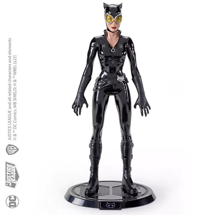 The Noble Collection Figura Bendyfigs DC Catwoman Flexible 19cm con Base Soporte