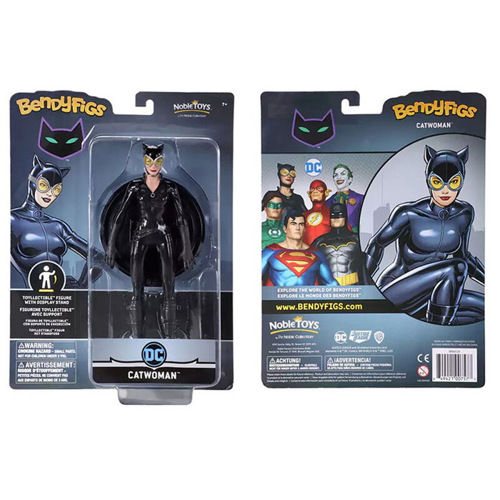 The Noble Collection Figura Bendyfigs DC Catwoman Flexible 19cm con Base Soporte