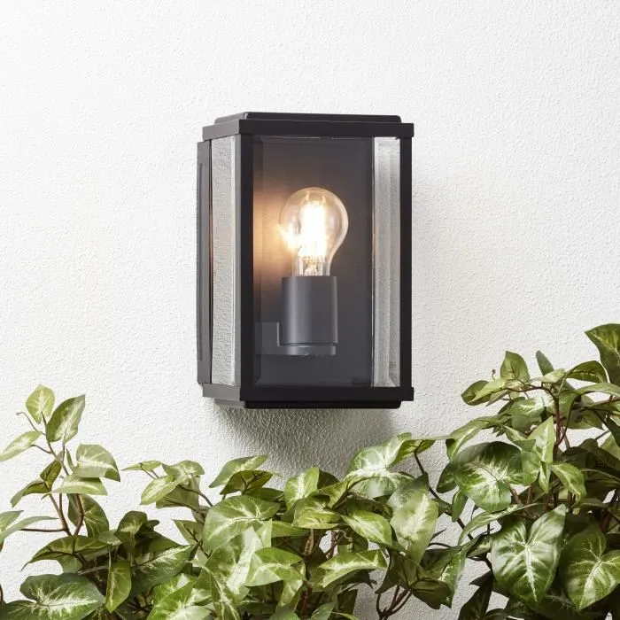 Brilliant Aplique de exterior Gaia 60W Negro Metal y Vidrio Brilliant Aplique de exterior Gaia 60W Negro Metal y Vidrio