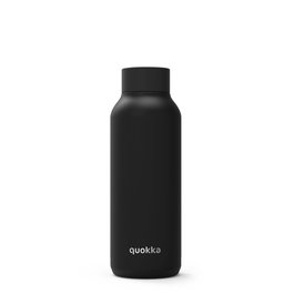 QUOKKA Botella Termo 510 ml de Acero Inoxidable, Color Jet Black - Modelo Solid