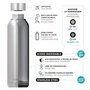 QUOKKA Botella Termo 510 ml de Acero Inoxidable, Color Jet Black - Modelo Solid