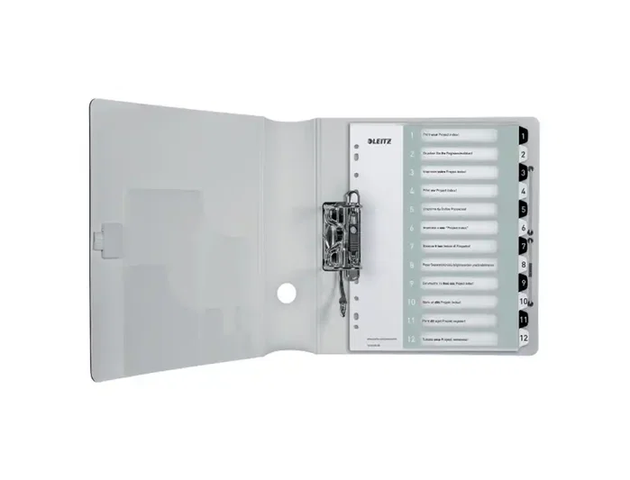 Leitz Separador Numérico WOW 1-12 Plástico Imprimible DIN A4 Blanco/Negro