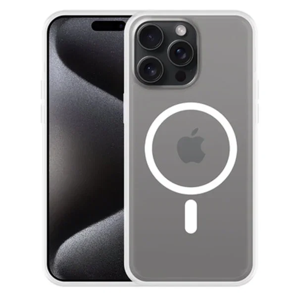 Just in Case 8305992 Funda Compatible MagSafe para Apple iPhone 15 Pro Max - Transparente, TPU, Resistente a Golpes y Rayones, con Anillo Magnético