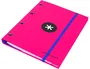 Antartik Carpeta con recambio A4, cuadro 5mm, forrada, 4 anillas 25mm redondas, color rosa, papel 100 g/m²
