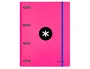 Antartik Carpeta con recambio A4, cuadro 5mm, forrada, 4 anillas 25mm redondas, color rosa, papel 100 g/m²