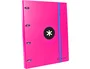 Antartik Carpeta con recambio A4, cuadro 5mm, forrada, 4 anillas 25mm redondas, color rosa, papel 100 g/m²