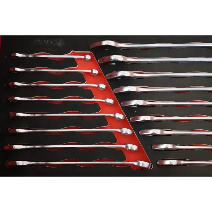 KS TOOLS 713.2017 Módulo de Llaves Combinadas Ultimate - Módulo para Carro de Taller - 17 Llaves de 6 a 22 mm - Tamaño 1/3
