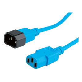 ROLINE Cable de alimentación IEC 320 C14 a C13, 0,8 m, Azul