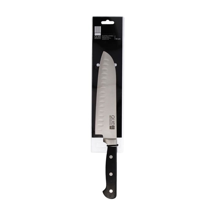Cuchillo Santoku Acero Inoxidable Inox Chef Black Quid Professional 18 cm