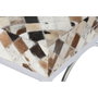 DKD Home Decor Descalzadora de Piel y Acero con Diseño de Rombos Camel