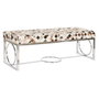 DKD Home Decor Descalzadora de Piel y Acero con Diseño de Rombos Camel