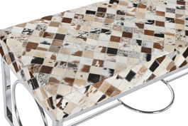 DKD Home Decor Descalzadora Colonial Piel Acero Camel Beige 41 x 44 x 122 cm