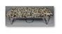 DKD Home Decor Descalzadora de Piel y Acero con Diseño de Rombos Camel