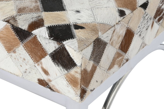 DKD Home Decor Descalzadora Colonial Piel Acero Camel Beige 41 x 44 x 122 cm
